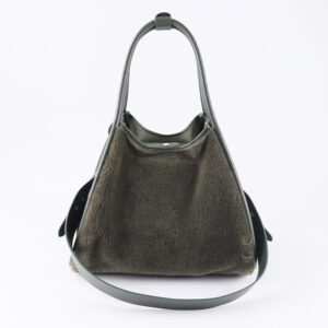 Vegan Leather & Faux Fur Structured Tote – Minimalist Winter Warmth