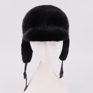 Real Mink Fur Trapper Hat – Luxury Winter Headwear for Equestrian & Outdoor Style