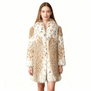 Faux Lynx Print Fur Coat – Ethical Luxury with Wild Elegance