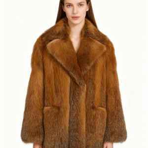 Golden Faux Fur Statement Coat – Classic Luxe Outerwear