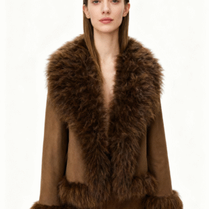 Luxe Suede Faux Fur Trim Jacket – Autumn Collection