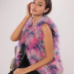 Real Colorful Turkey Feather Vest — Limited Edition (Wholesale & OEM)