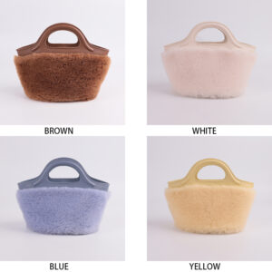 Wool & Leather Mini Tote – Cozy Elegance in Colorful Minimalist Form