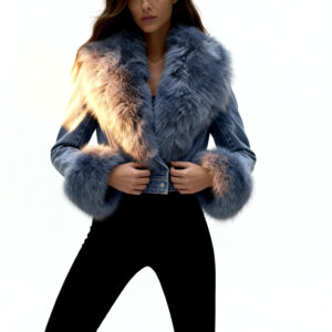 Denim Jacket with Plush Faux Fur – Retro Cool Meets