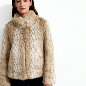 Spotted Lynx-Inspired Faux Fur Coat – Timeless Wild Elegance