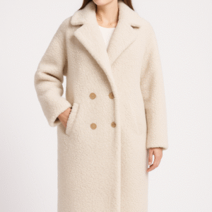 Cream Faux Wool Coat – Minimalist Luxe with Cozy Appeal