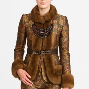 Vintage Baroque Faux Fur-Trimmed Suit – Retro Luxe Reinvented