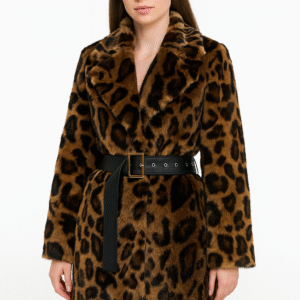 Luxe Leopard Print Faux Fur Coat – Timeless Bold Glamour