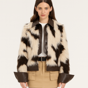 Faux Fur & Vegan Leather Jacket – Edgy Luxe Streetwear