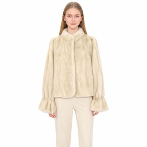 Luxury Short Mink Fur Coat – Natural Ivory