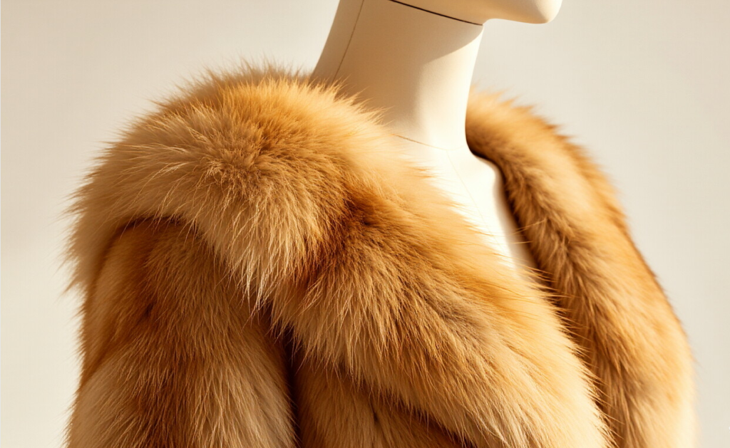 Fluffy fox fur texture and stylish fox fur coat | JSFUR