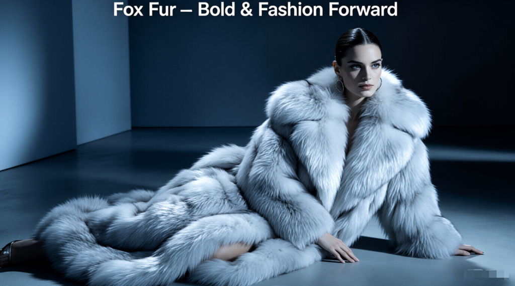  Fluffy fox fur texture and stylish fox fur coat | JSFUR
