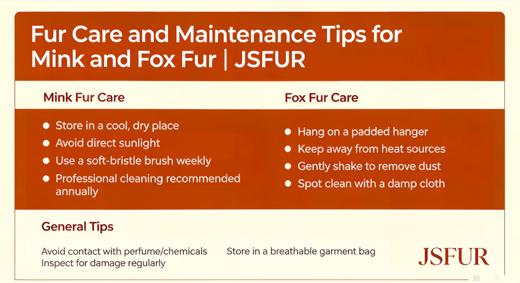 Fur care and maintenance tips for mink and fox fur | JSFUR