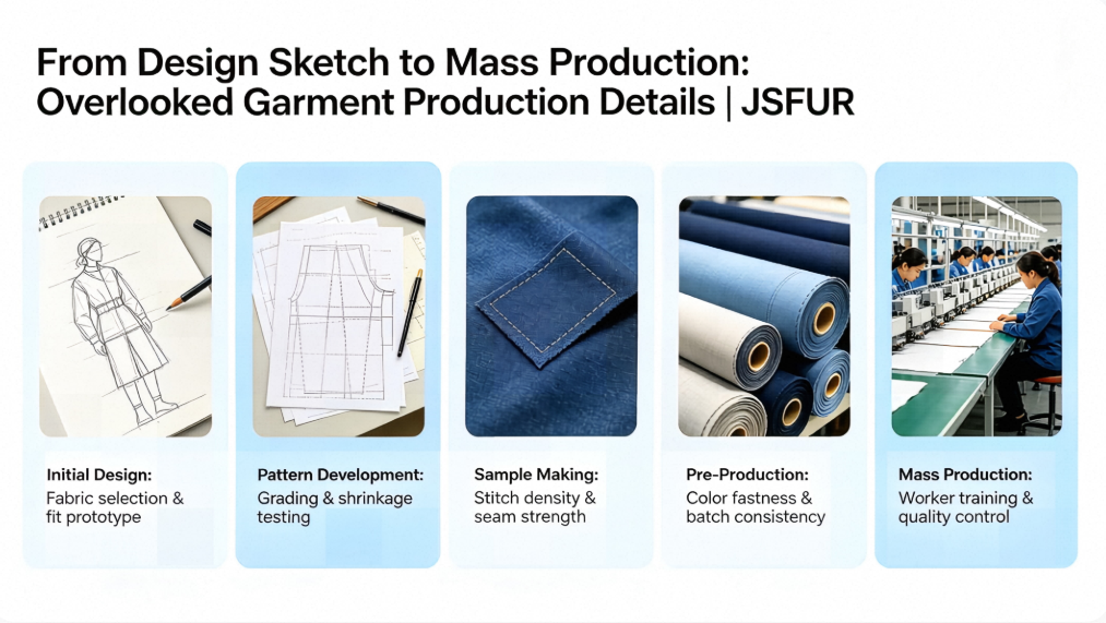 From design sketch to mass production overlooked garment production details | JSFUR