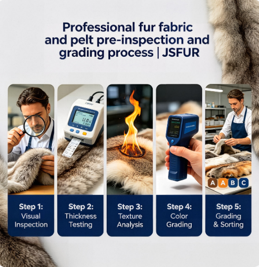Professional fur fabric and pelt pre-inspection and grading process | JSFUR